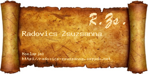 Radovics Zsuzsanna névjegykártya